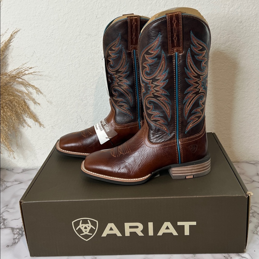 ARIAT MEN'S RICOCHET WESTERN PERFORMANCE BOOTS - BROAD SQUARE TOE VARIOUS SIZES